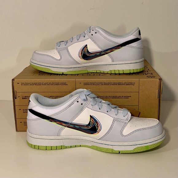 [BRAND NEW] NIKE DUNK LOW 3D SWOOSH GREY GRADE SCHOOL SHOES SIZE 5.5Y SNEAKERS - Picture 9 of 12